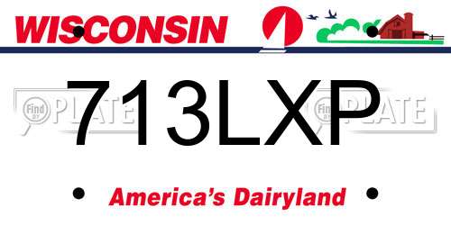 713LXP Wisconsin License Plate