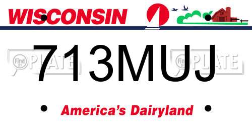 713MUJ Wisconsin License Plate
