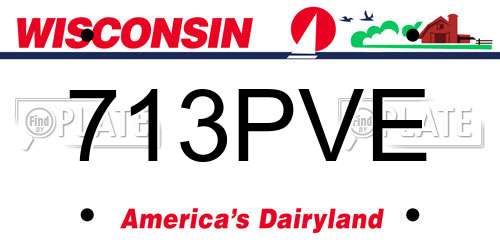713PVE Wisconsin License Plate