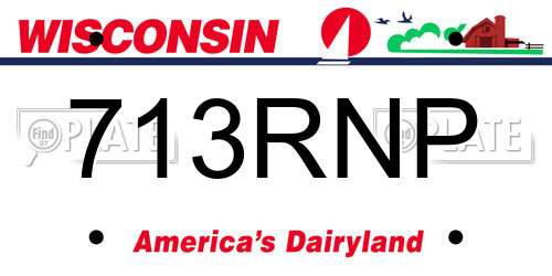713RNP Wisconsin License Plate
