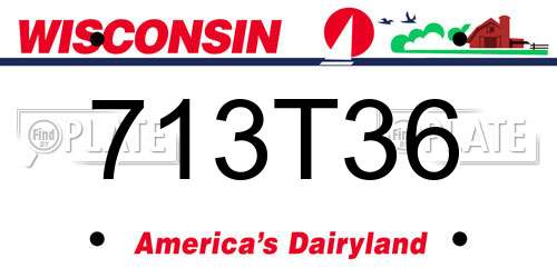 713T36 Wisconsin License Plate