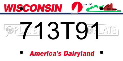 713T91 Wisconsin License Plate