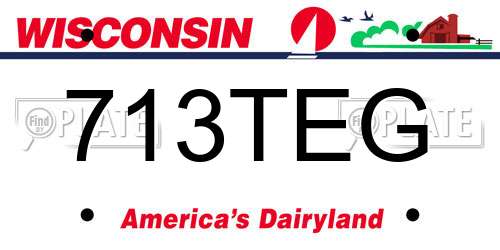 713TEG Wisconsin License Plate
