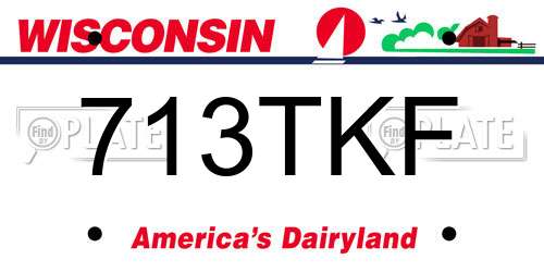 713TKF Wisconsin License Plate