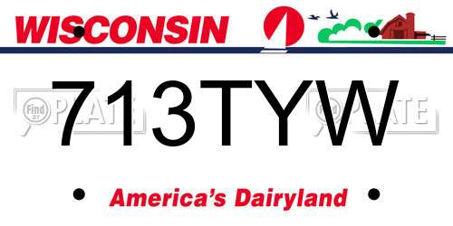 713TYW Wisconsin License Plate