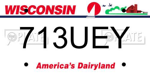 713UEY Wisconsin License Plate