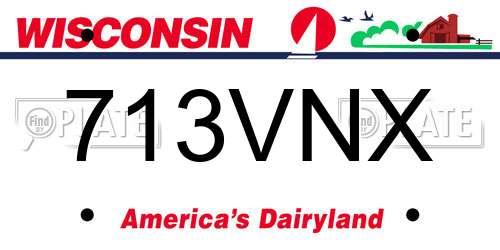 713VNX Wisconsin License Plate