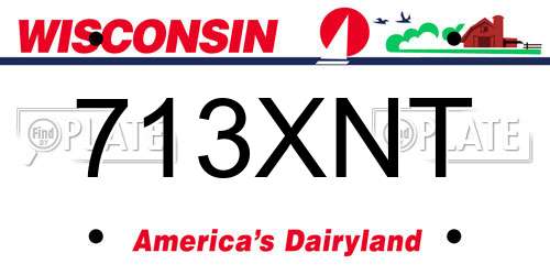 713XNT Wisconsin License Plate