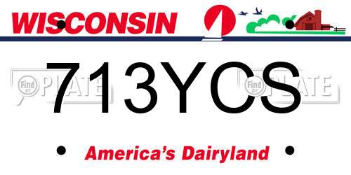 713YCS Wisconsin License Plate