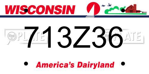 713Z36 Wisconsin License Plate