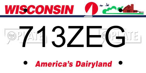 713ZEG Wisconsin License Plate