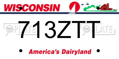 713ZTT Wisconsin License Plate