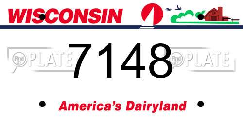7148 Wisconsin License Plate
