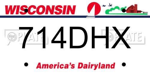 714DHX Wisconsin License Plate
