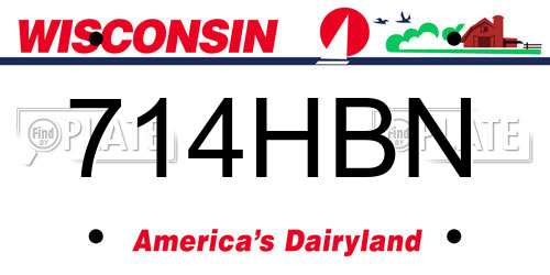 714HBN Wisconsin License Plate
