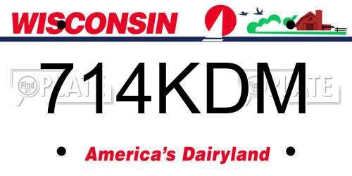 714KDM Wisconsin License Plate
