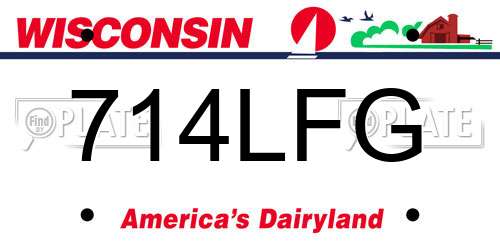 714LFG Wisconsin License Plate
