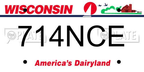 714NCE Wisconsin License Plate