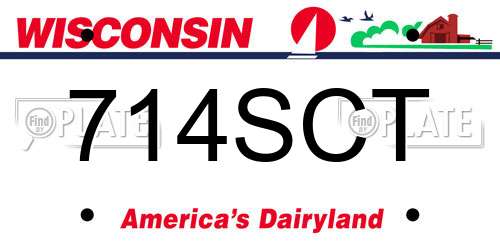 714SCT Wisconsin License Plate