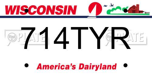 714TYR Wisconsin License Plate