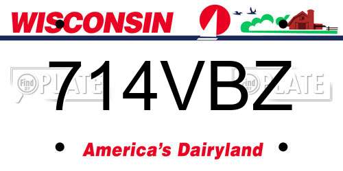 714VBZ Wisconsin License Plate