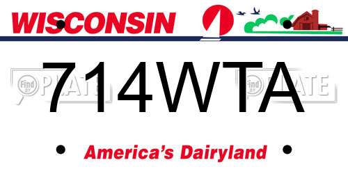714WTA Wisconsin License Plate