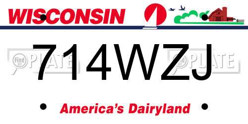 714WZJ Wisconsin License Plate