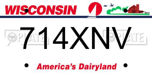 714XNV Wisconsin License Plate