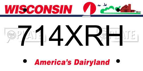 714XRH Wisconsin License Plate