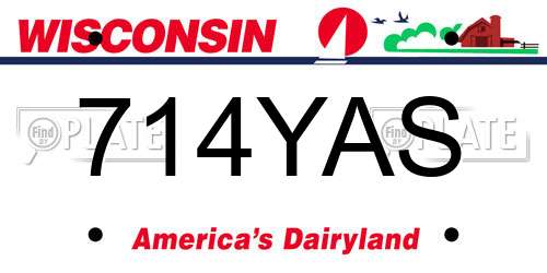 714YAS Wisconsin License Plate