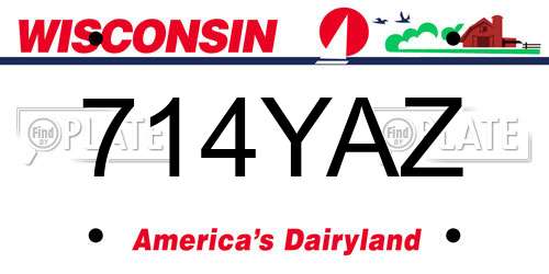 714YAZ Wisconsin License Plate