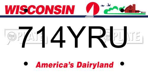 714YRU Wisconsin License Plate