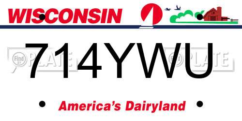 714YWU Wisconsin License Plate