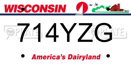 714YZG Wisconsin License Plate