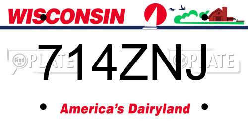714ZNJ Wisconsin License Plate