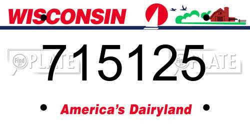 715125 Wisconsin License Plate