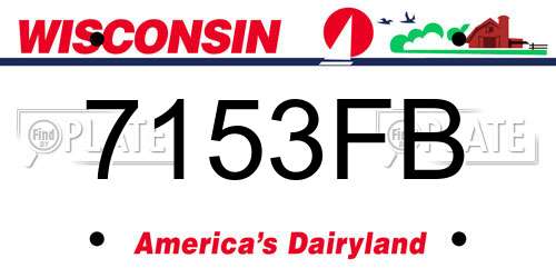 7153FB Wisconsin License Plate