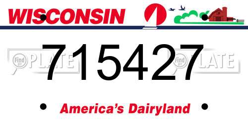 715427 Wisconsin License Plate