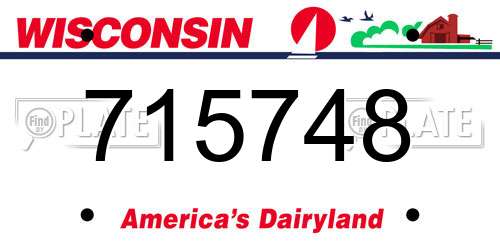 715748 Wisconsin License Plate