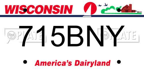 715BNY Wisconsin License Plate