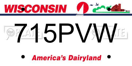 715PVW Wisconsin License Plate