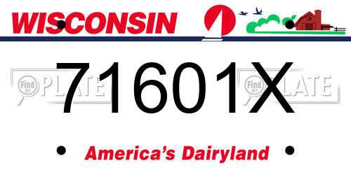 71601X Wisconsin License Plate
