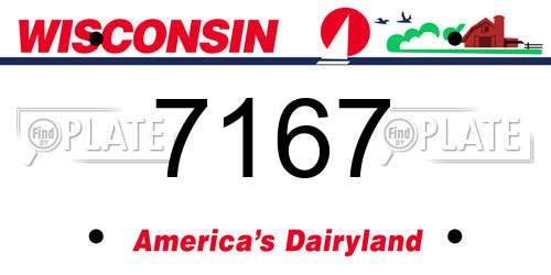 7167 Wisconsin License Plate