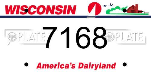 7168 Wisconsin License Plate