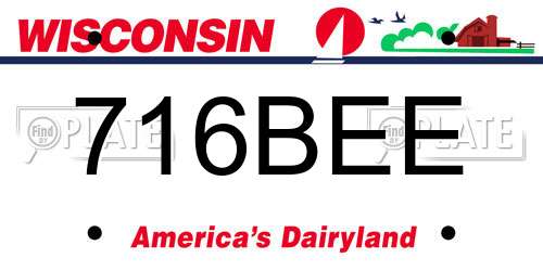 716BEE Wisconsin License Plate