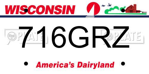 716GRZ Wisconsin License Plate