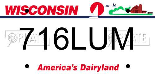 716LUM Wisconsin License Plate