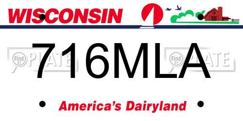 716MLA Wisconsin License Plate