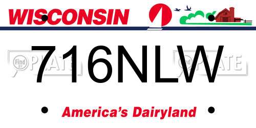 716NLW Wisconsin License Plate