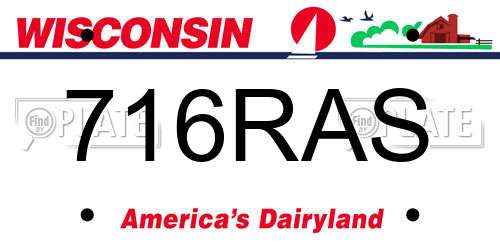 716RAS Wisconsin License Plate